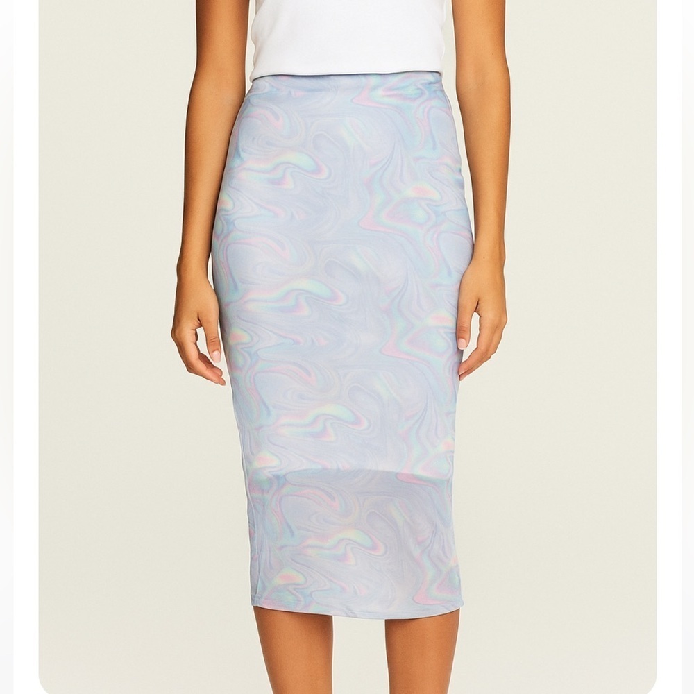 Marble Mesh Bodycon Maxi Skirt Size Medium